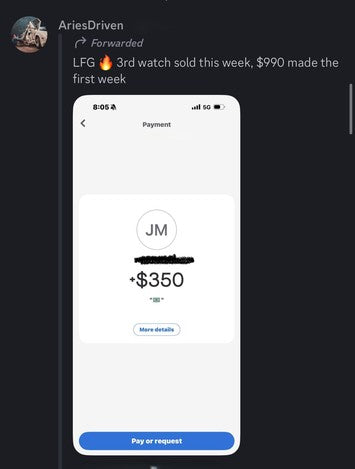 Customer result screenshot